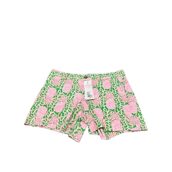 NWT Lilly Pulitzer Callahan Shorts Party Like A Pineapple Fauna Green Pink 6 - Picture 2 of 7